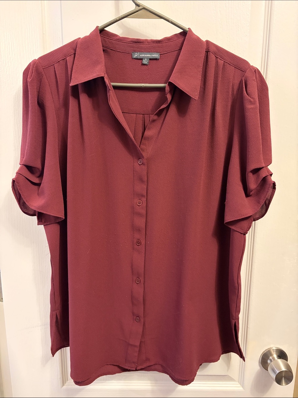 Adrianna Papell Button-Front Blouse in Mauve